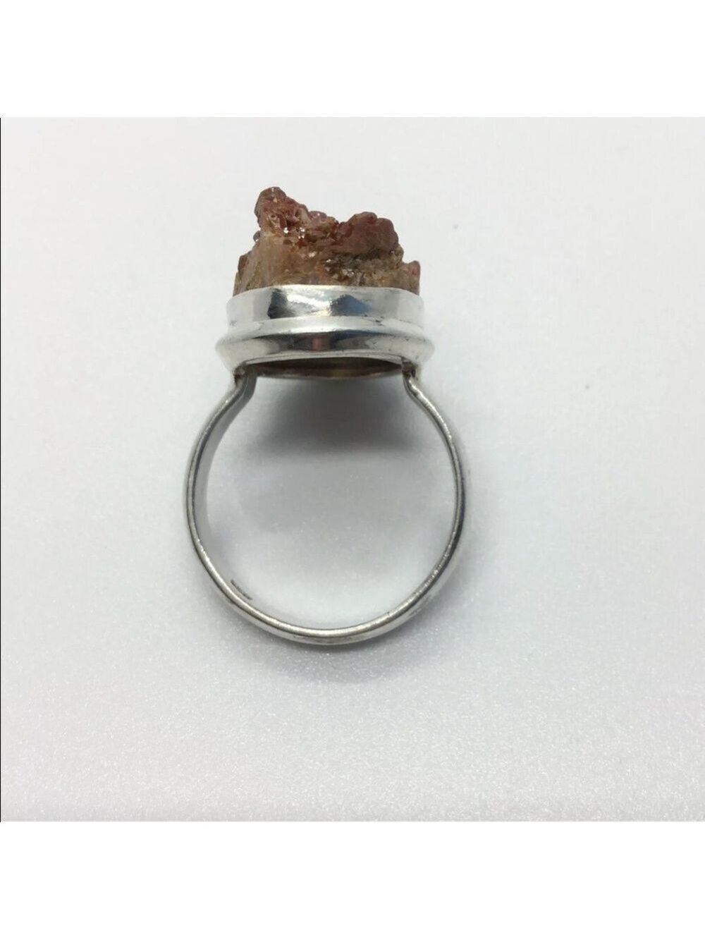 DRUZY RAW GEMSTONE STERLING SILVER RING - Picture 9 of 10